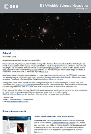 ESA/Hubble Science Newsletter - January 2014