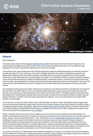 ESA/Hubble Science Newsletter - October 2015