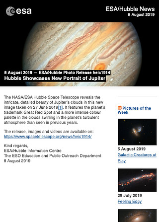ESA/Hubble Photo Release heic1914 - Hubble Showcases New Portrait of Jupiter