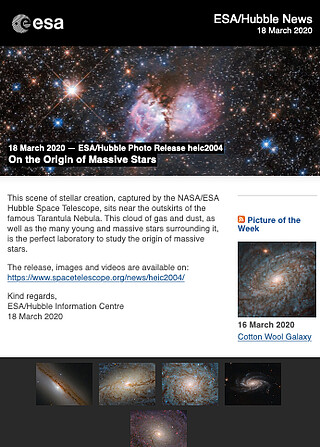 ESA/Hubble Photo Release heic2004 - On the Origin of Massive Stars