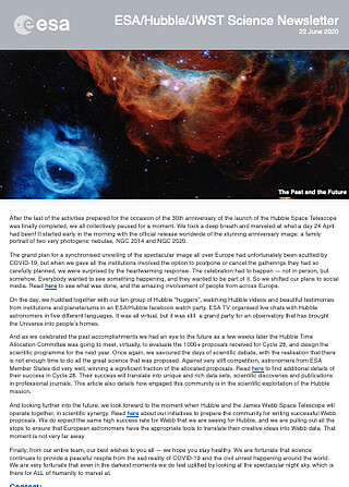 ESA/Hubble/JWST Science Newsletter - June 2020