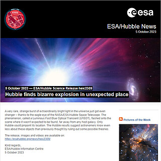 ESA/Hubble Science Release heic2309 - Hubble finds bizarre explosion in unexpected place