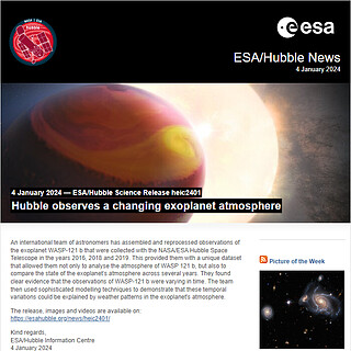 ESA/Hubble Science Release heic2401 - Hubble observes a changing exoplanet atmosphere