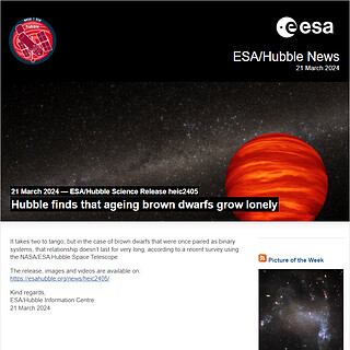 ESA/Hubble Science Release heic2405 - Hubble finds that ageing brown dwarfs grow lonely