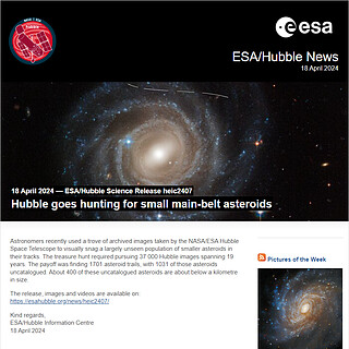 ESA/Hubble Science Release heic2407 - Hubble goes hunting for small main-belt asteroids