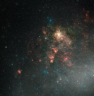 Wide-field view of the Tarantula Nebula and its surroundings (ground-based image)
