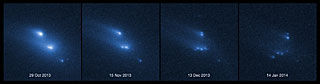 Asteroid P/2013 R3 breaks apart (labelled)