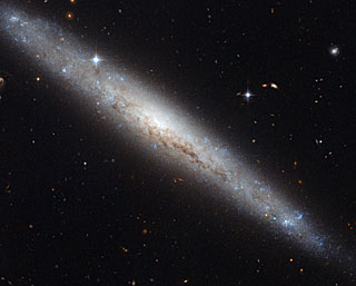 Hubble portrays a dusty spiral ga
		<!--