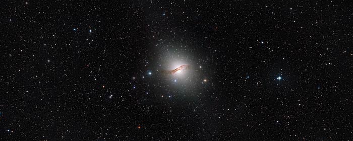 This image shows the stunning elliptical galaxy Centaurus A. Recently, astronomers have used the NASA/ESA Hubble Space Telescope to probe the outskirts of this galaxy to learn more about its dim halo of stars.