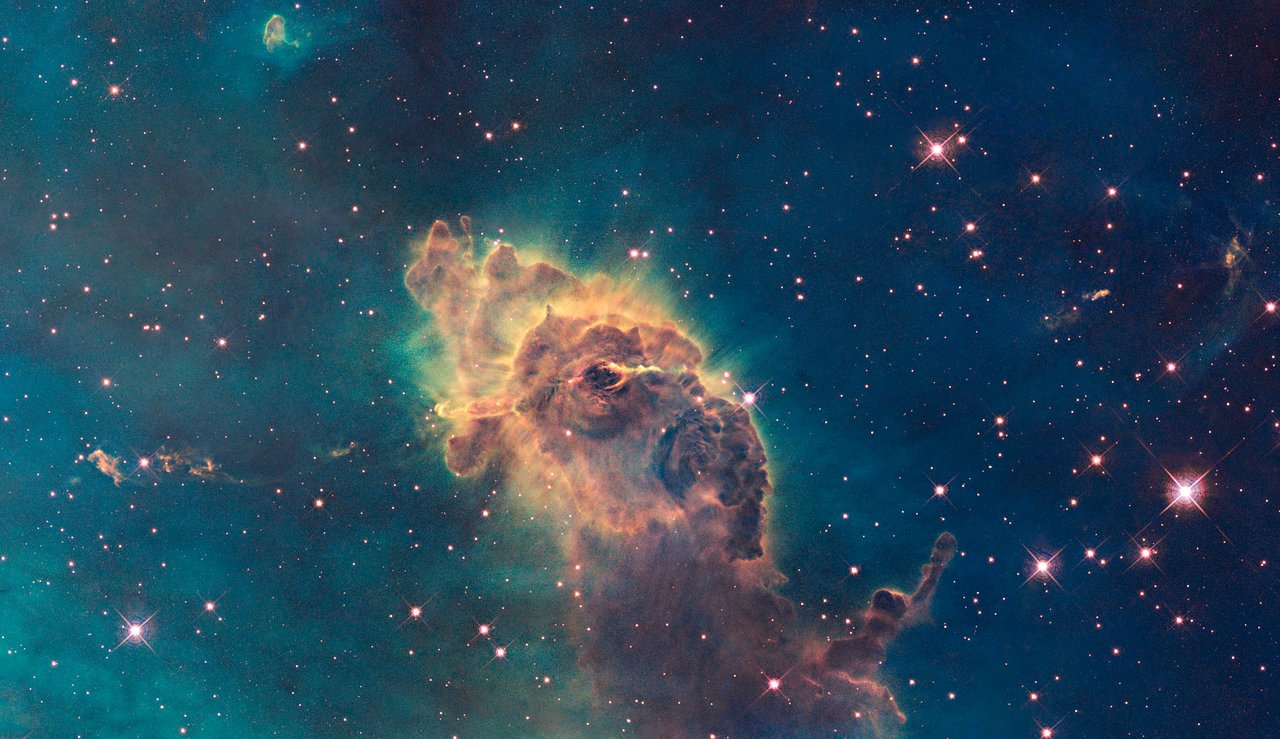 Part of the Carina Nebula imaged in visible light by WFC3