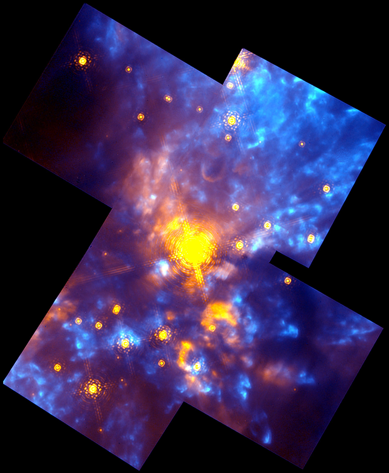 BN/KL området i Orion tågen. 