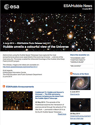 ESA/Hubble Photo Release heic1411 - Hubble unveils a colourful view of the Universe