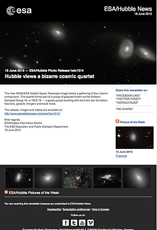 ESA/Hubble Photo Release heic1514 - Hubble views a bizarre cosmic quartet