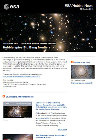 ESA/Hubble Science Release heic1523 - Hubble spies Big Bang frontiers