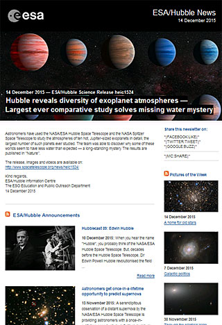 ESA/Hubble Science Release heic1524 - Hubble reveals diversity of exoplanet atmospheres  — Largest ever comparative study solves missing water mystery