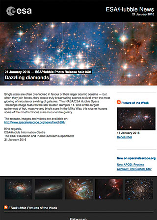 ESA/Hubble Photo Release heic1601 - Dazzling diamonds