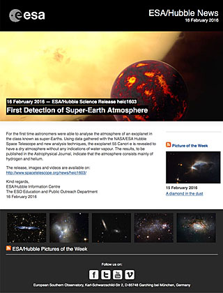 ESA/Hubble Science Release heic1603 - First Detection of Super-Earth Atmosphere 