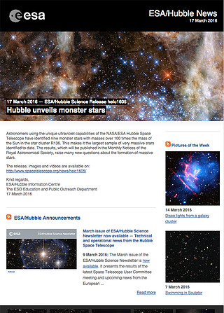 ESA/Hubble Science Release heic1605 - Hubble unveils monster stars