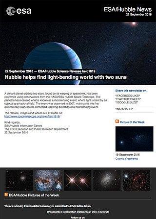ESA/Hubble Science Release heic1619 - Hubble helps find light-bending world with two suns