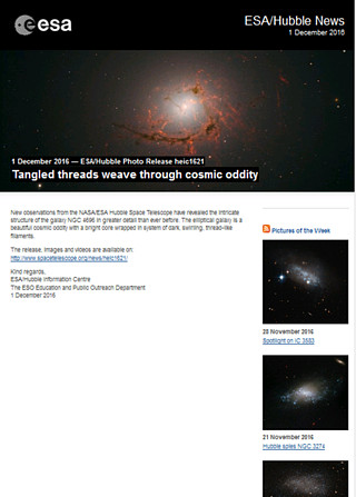 ESA/Hubble Photo Release heic1621 - Tangled threads weave through cosmic oddity