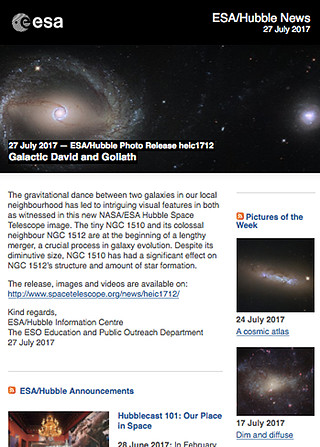 ESA/Hubble Photo Release heic1712 - Galactic David and Goliath