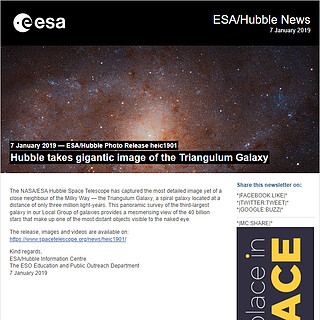 ESA/Hubble Photo Release heic1901 - Hubble takes gigantic image of the Triangulum Galaxy