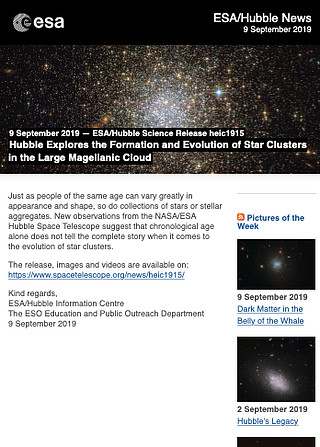 ESA/Hubble Science Release heic1915 - Hubble Explores the Formation and Evolution of Star Clusters in the Large Magellanic Cloud