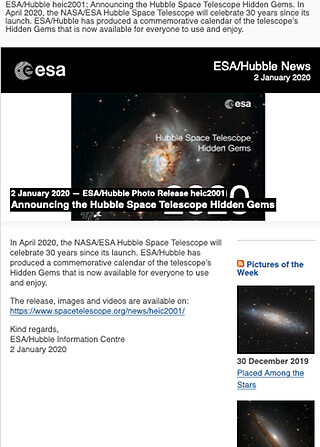 ESA/Hubble Photo Release heic2001 - Announcing the Hubble Space Telescope Hidden Gems
