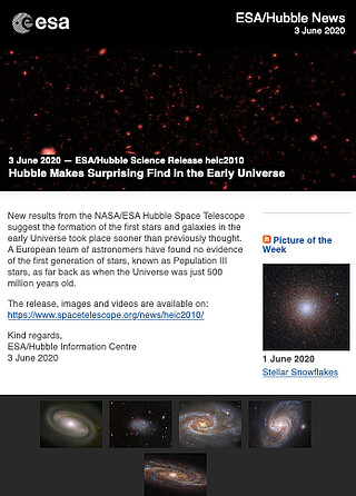 ESA/Hubble Science Release heic2010 - Hubble Makes Surprising Find in the Early Universe